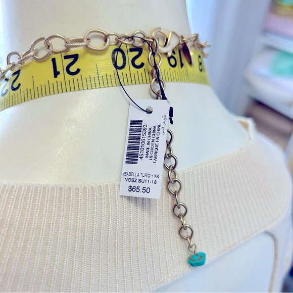 NWT!!!! CHICO'S Necklace and earrings - silver and turquoise colors. - Picture 4 of 6